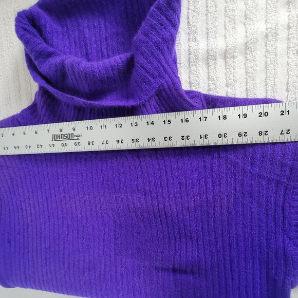 Rafaella Womens Angora Lambswool Purple Ribbed Turtleneck Sweater Large - Picture 5 of 7